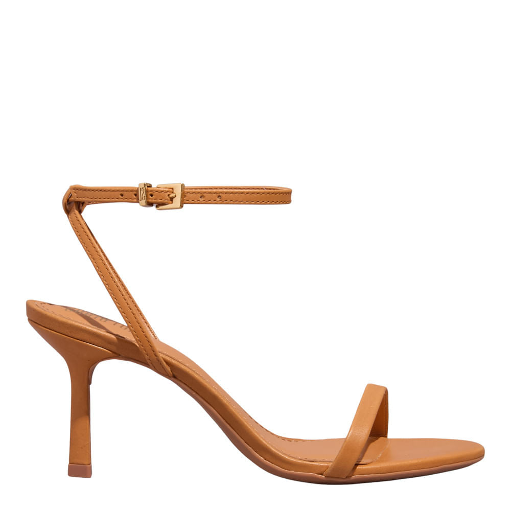 Sandália Santa Lolla Caramelo Salto Alto Fino