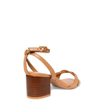 Sandália Santa Lolla Caramelo Salto Bloco Madeira