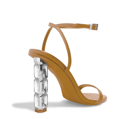 Sandália Santa Lolla Caramelo Salto Pedraria