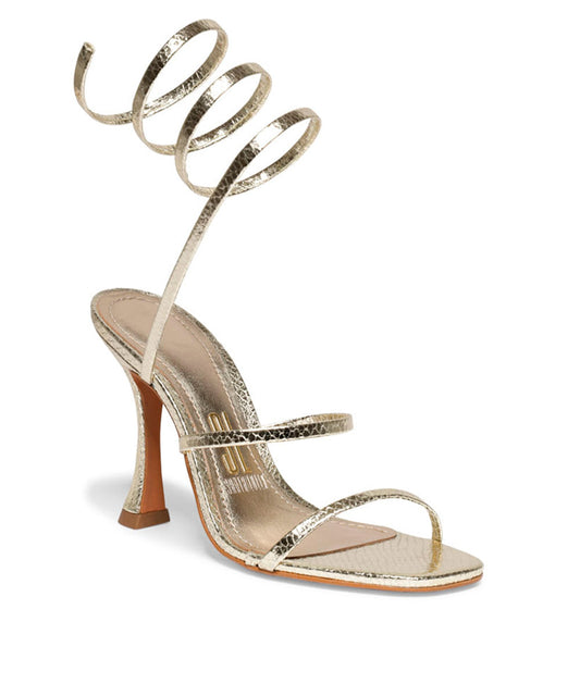 Sandália Santa Lolla Cobra Cristal Ouro Light Espiral