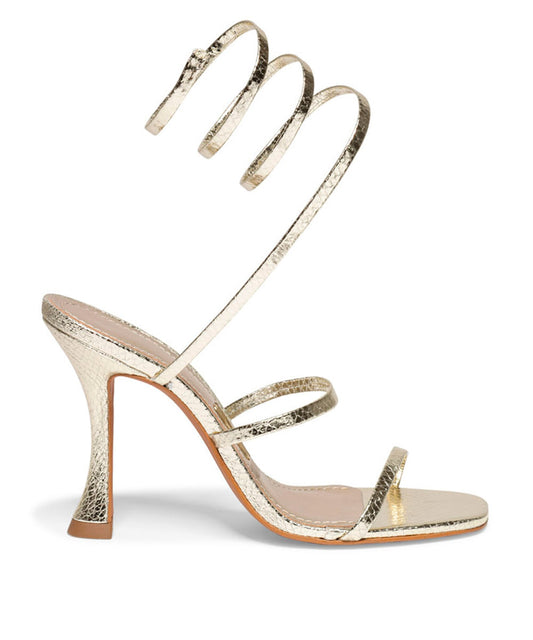 Sandália Santa Lolla Cobra Cristal Ouro Light Espiral