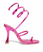 Sandália Santa Lolla Cobra Cristal Pink Espiral Salto Fino