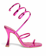 Sandália Santa Lolla Cobra Cristal Pink Espiral Salto Fino