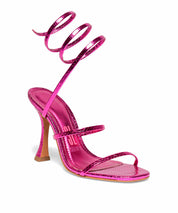 Sandália Santa Lolla Cobra Cristal Pink Espiral Salto Fino