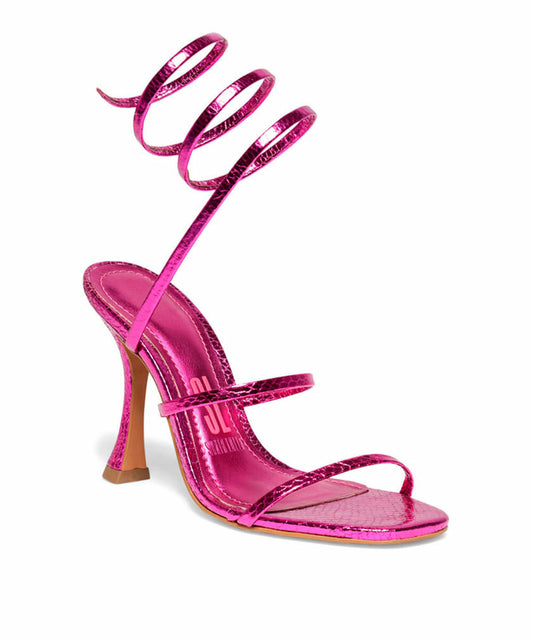 Sandália Santa Lolla Cobra Cristal Pink Espiral Salto Fino