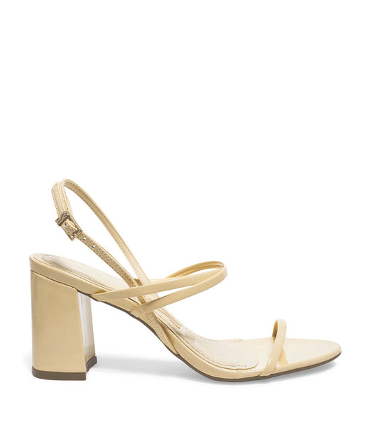 Sandália Santa Lolla Creme Verniz Salto Grosso