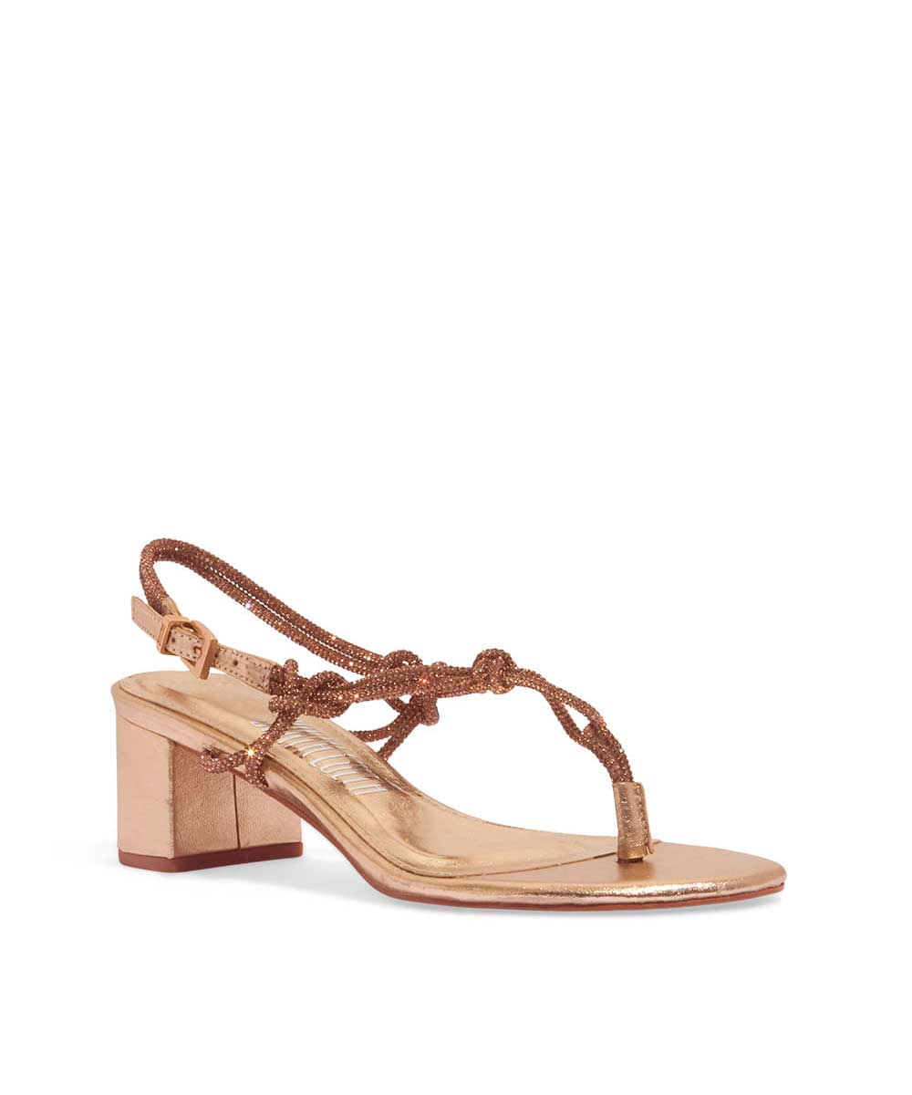 Sandália Santa Lolla Dourada Metalizada Strass