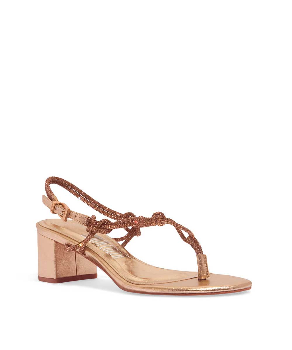 Sandália Santa Lolla Dourada Metalizada Strass