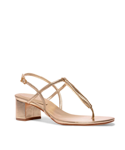 Sandália Santa Lolla Dourada Metalizada Tira