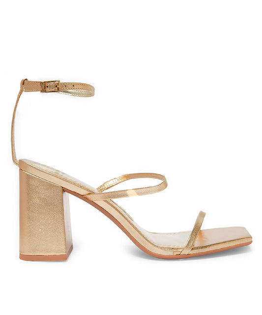 Sandália Santa Lolla Dourada Metalizada Tiras