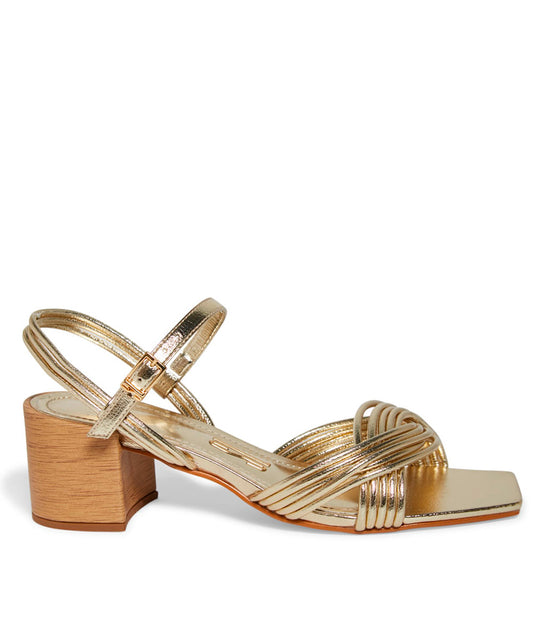 Sandália Santa Lolla Dourada Metalizada Trançado