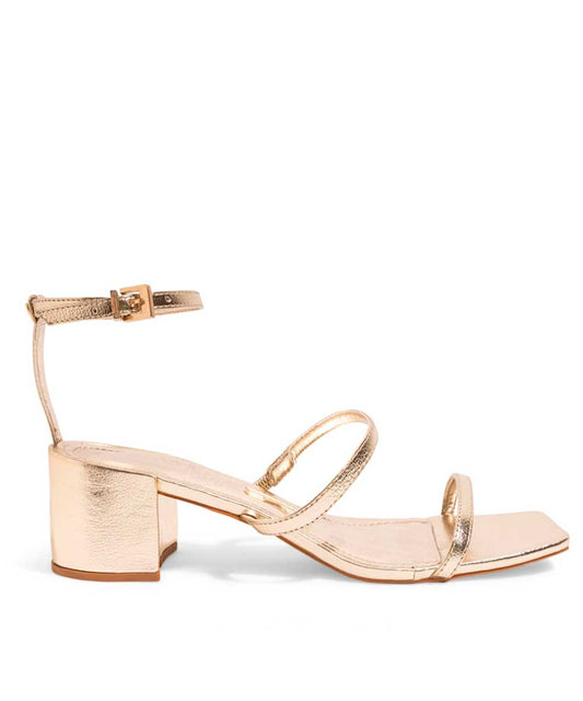 Sandália Santa Lolla Dourada Metalizado Tiras