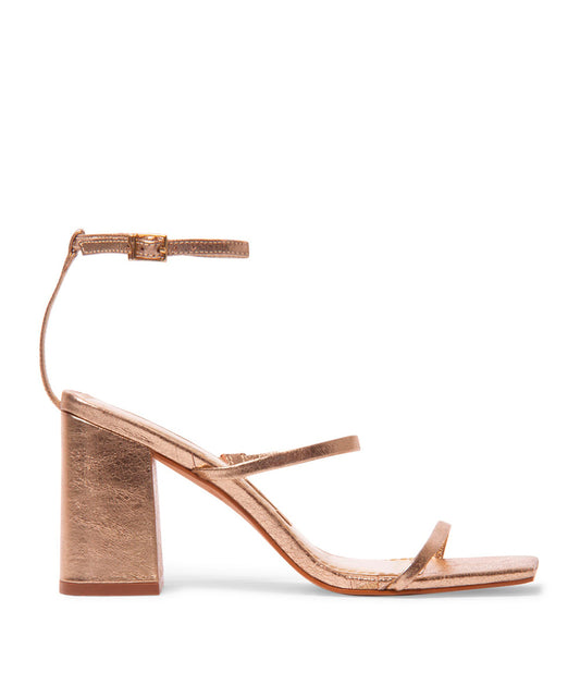 Sandália Santa Lolla Dourada Salto Alto Grosso