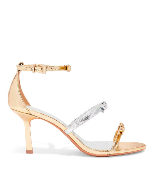 Sandália Santa Lolla Dourado Metalizado Laços