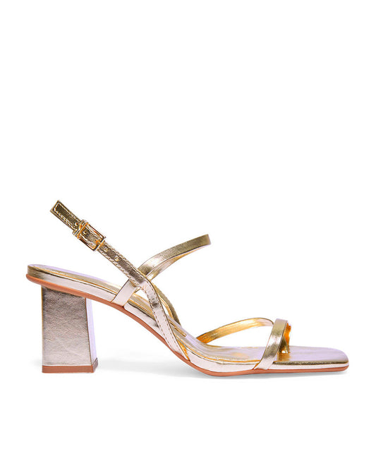 Sandália Santa Lolla Dourado Metalizado