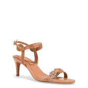 Sandália Santa Lolla Fivela Strass Doce De Leite