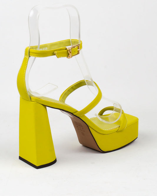 Sandália Santa Lolla Hot Oliva Cetim Salto Grosso