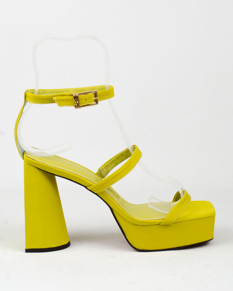 Sandália Santa Lolla Hot Oliva Cetim Salto Grosso