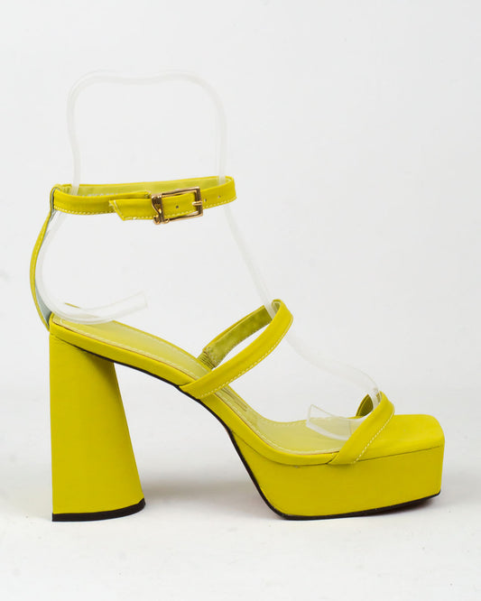 Sandália Santa Lolla Hot Oliva Cetim Salto Grosso