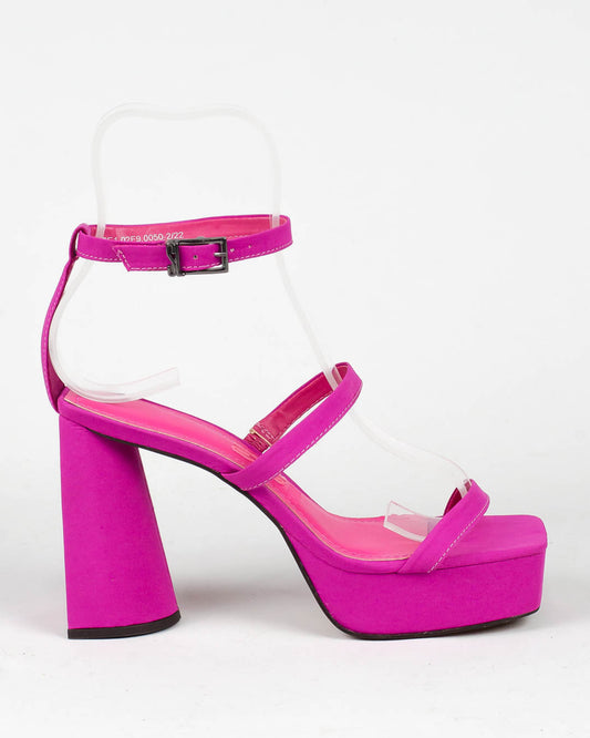 Sandália Santa Lolla Hot Pink Tiras Salto Invertido