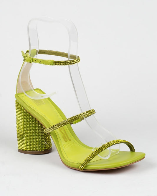 Sandália Santa Lolla Lima Strass Salto Alto Grosso