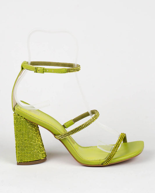 Sandália Santa Lolla Lima Strass Salto Alto Grosso