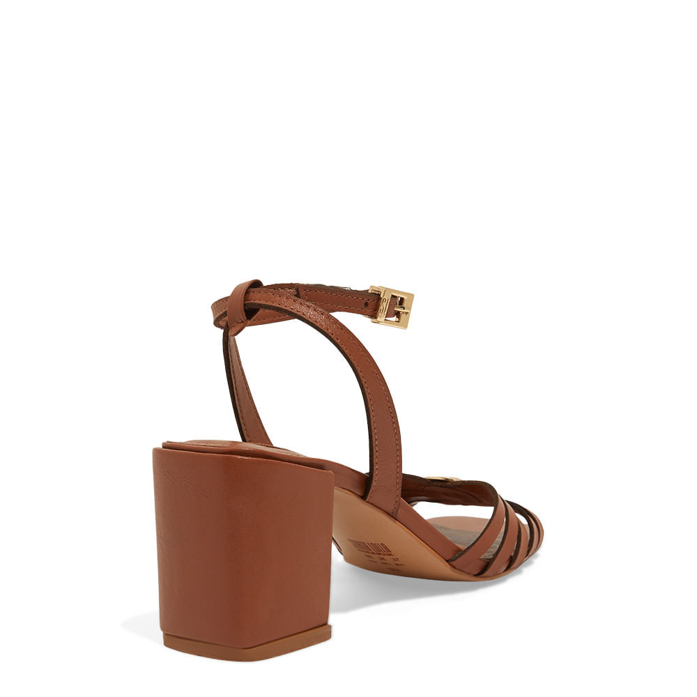 Sandalia Santa Lolla Marrom Safari Salto Bloco