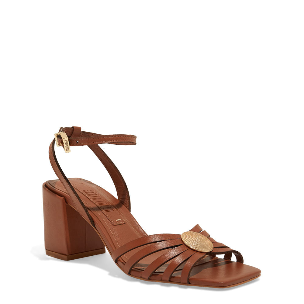 Sandalia Santa Lolla Marrom Safari Salto Bloco