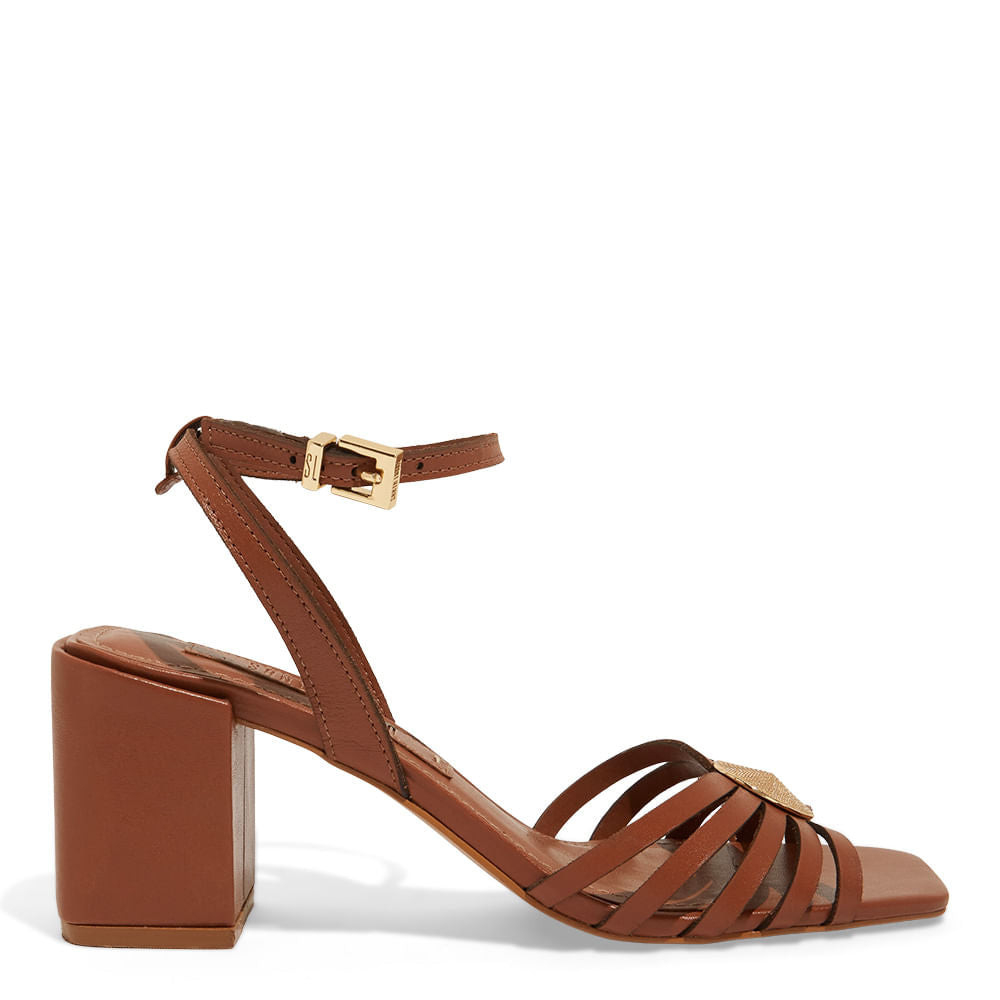 Sandalia Santa Lolla Marrom Safari Salto Bloco