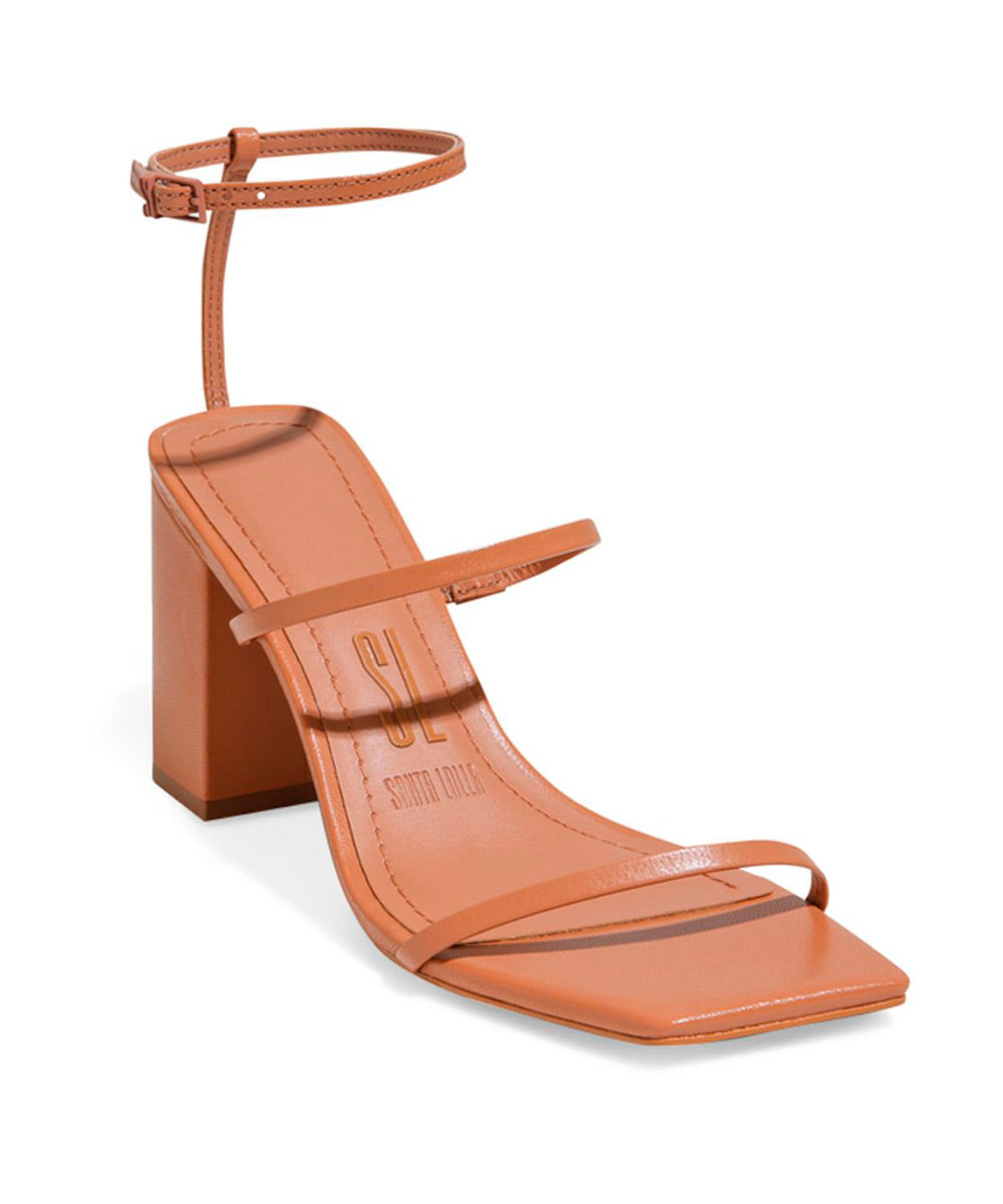 Sandália Santa Lolla Marrom Salto Grosso Tiras