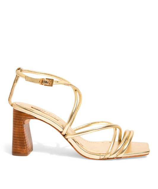 Sandália Santa Lolla Metalizada Dourada Tiras