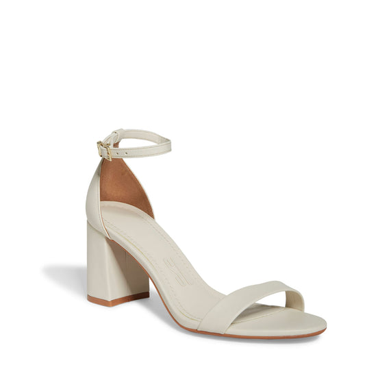 Sandália Santa Lolla Napa Soft Off White Salto Bloco