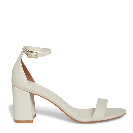 Sandália Santa Lolla Napa Soft Off White Salto Bloco