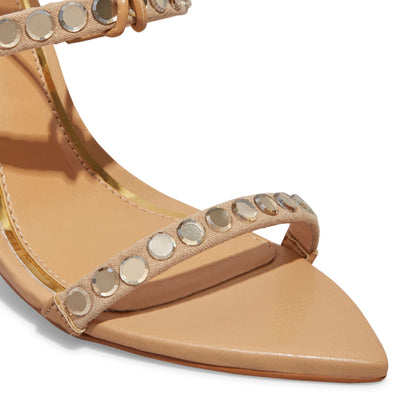 Sandália Santa Lolla Nude Amarração Tiras Em Pedraria