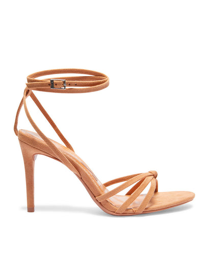 Sandália Santa Lolla Nude Camurça Salto Alto Fino