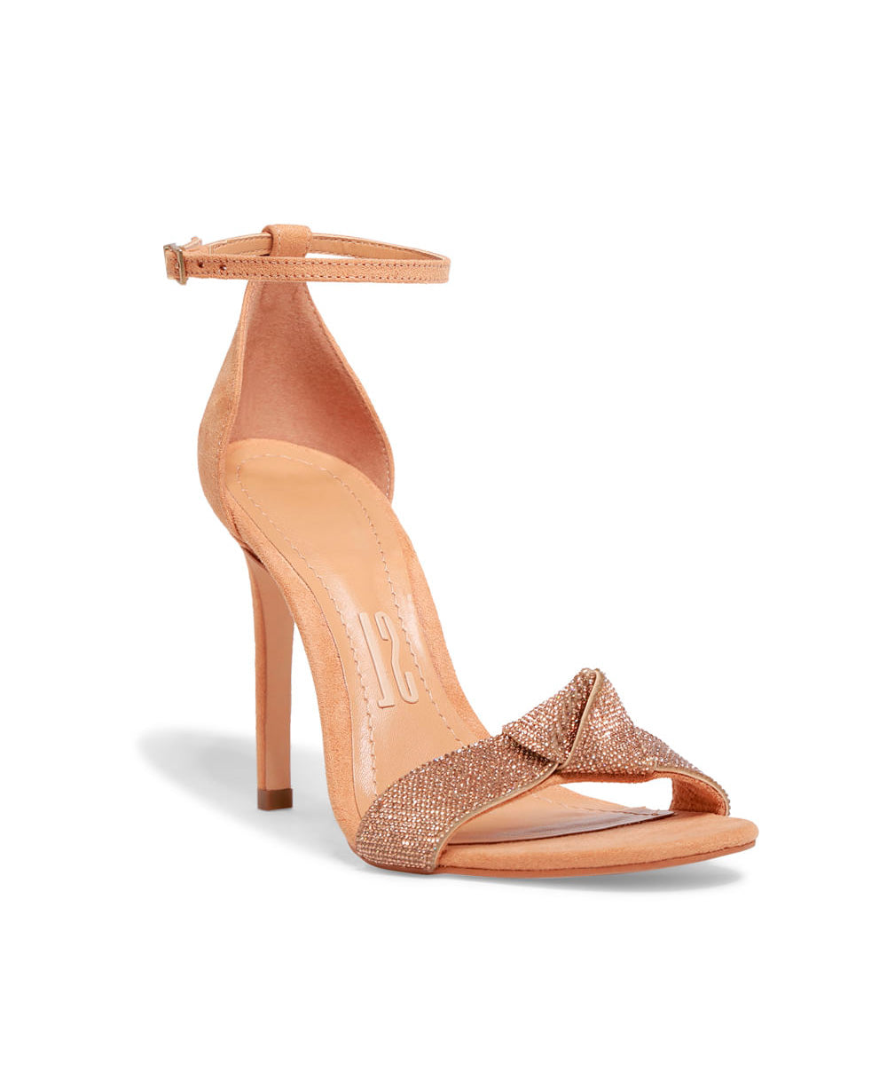 Sandália Santa Lolla Nude Camurça Strass