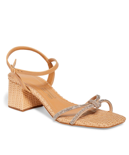 Sandália Santa Lolla Nude Palha Strass