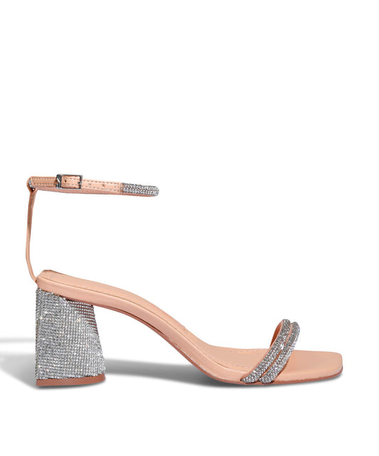 Sandália Santa Lolla Nude Strass Shiny Salto Médio