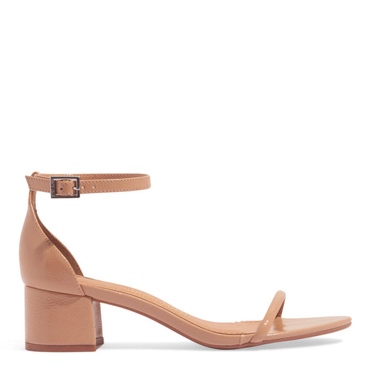 Sandália Santa Lolla Nude Verniz Salto Bloco