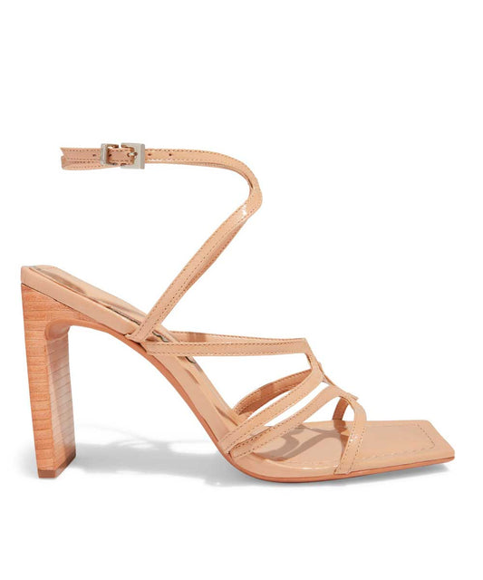 Sandália Santa Lolla Nude Verniz Salto Madeira