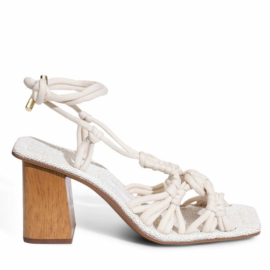 Sandália Santa Lolla Off White Corda Salto Grosso