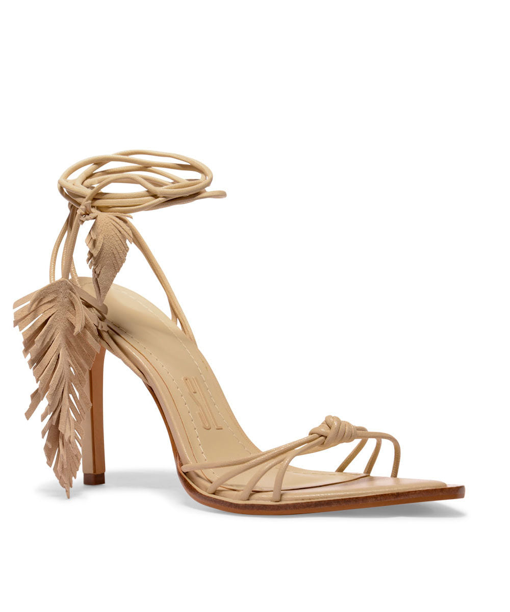 Sandália Santa Lolla Off White Folha Amarração