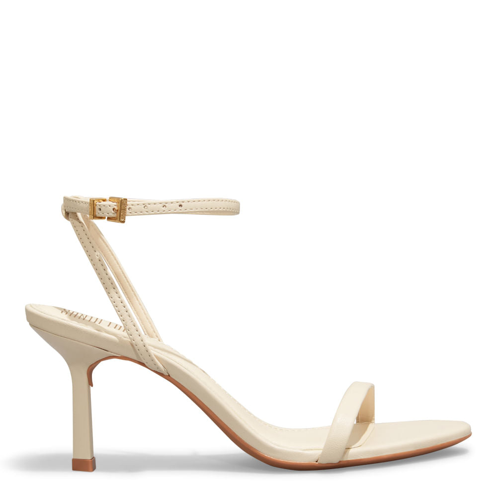 Sandália Santa Lolla Off White Salto Alto Fino