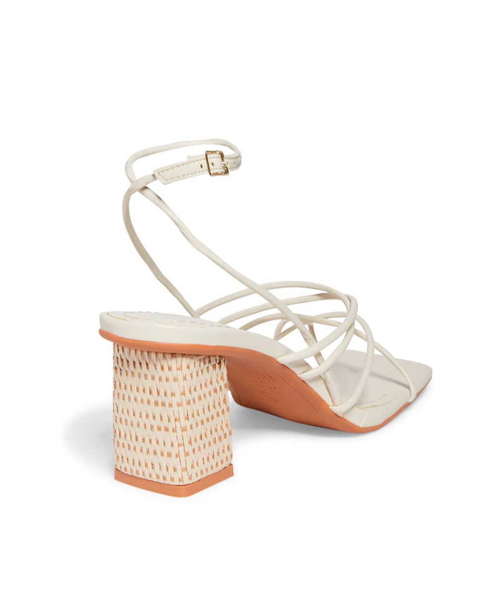 Sandália Santa Lolla Off White Salto Palha