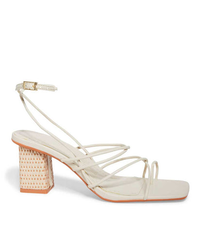 Sandália Santa Lolla Off White Salto Palha