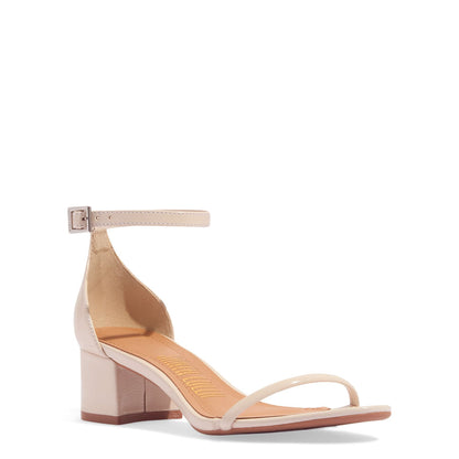 Sandália Santa Lolla Off White Verniz Salto Bloco