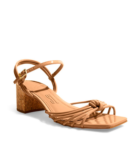 Sandália Santa Lolla Palha Salto Bloco Nó