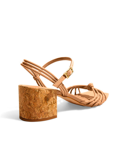 Sandália Santa Lolla Palha Salto Bloco Nó