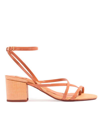 Sandália Santa Lolla Palha Salto Bloco Verniz