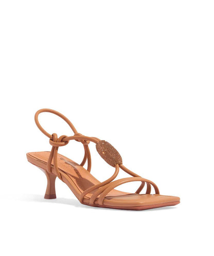 Sandália Santa Lolla Palha Strass Salto Fino